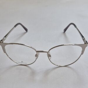 Swarovski SK5286 Women’s Eyeglasses Shiny Silver Frame 53-17-140